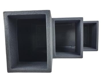 Preview: Kubus Treppentopf 59x60x27cm anthrazit Kunststoff